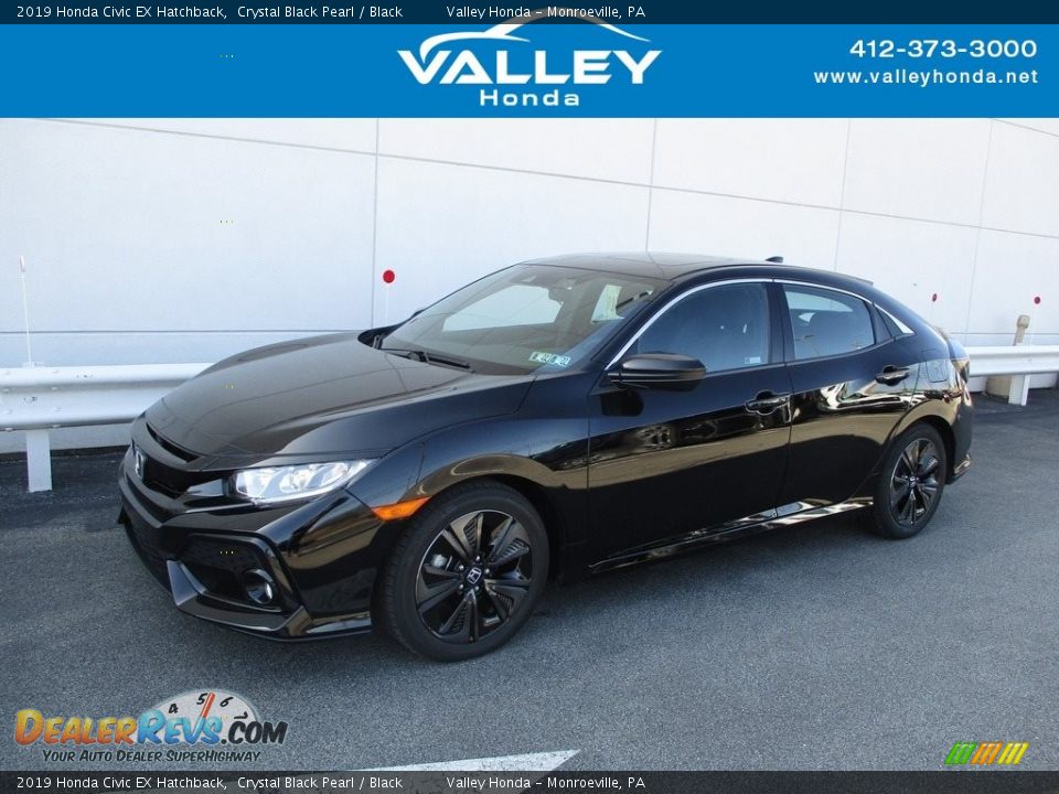 2019 Honda Civic EX Hatchback Crystal Black Pearl / Black Photo #1