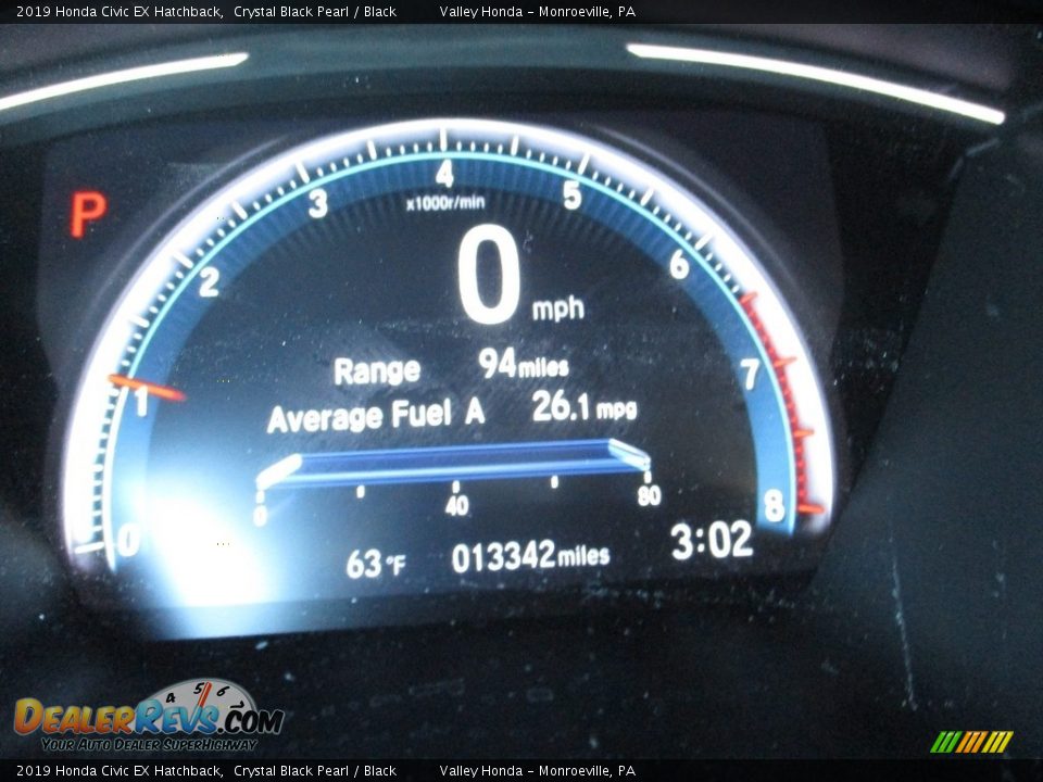 2019 Honda Civic EX Hatchback Crystal Black Pearl / Black Photo #20