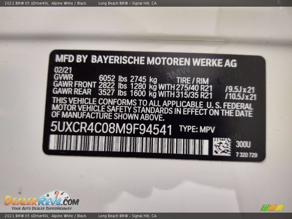 2021 BMW X5 sDrive40i Alpine White / Black Photo #26