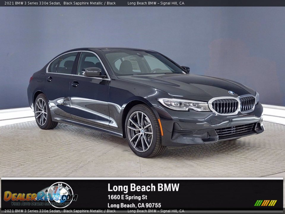 2021 BMW 3 Series 330e Sedan Black Sapphire Metallic / Black Photo #1