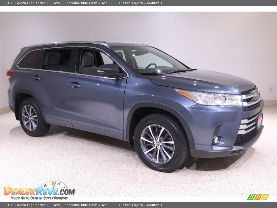 2018 Toyota Highlander XLE AWD Shoreline Blue Pearl / Ash Photo #1