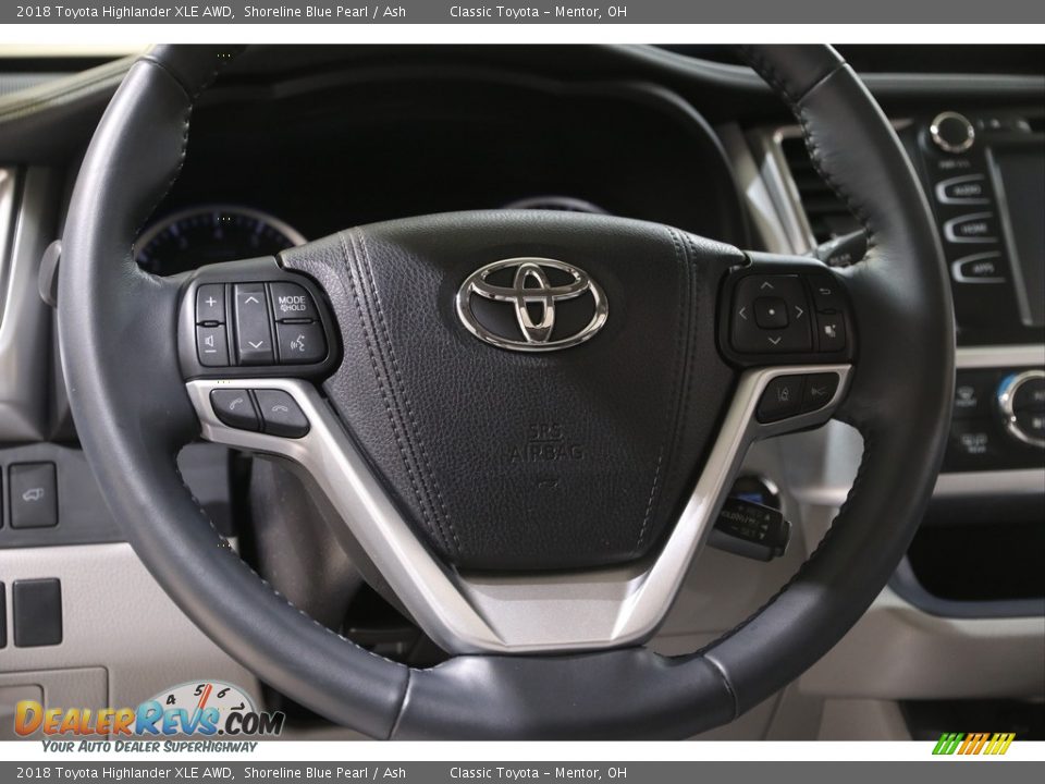 2018 Toyota Highlander XLE AWD Shoreline Blue Pearl / Ash Photo #7