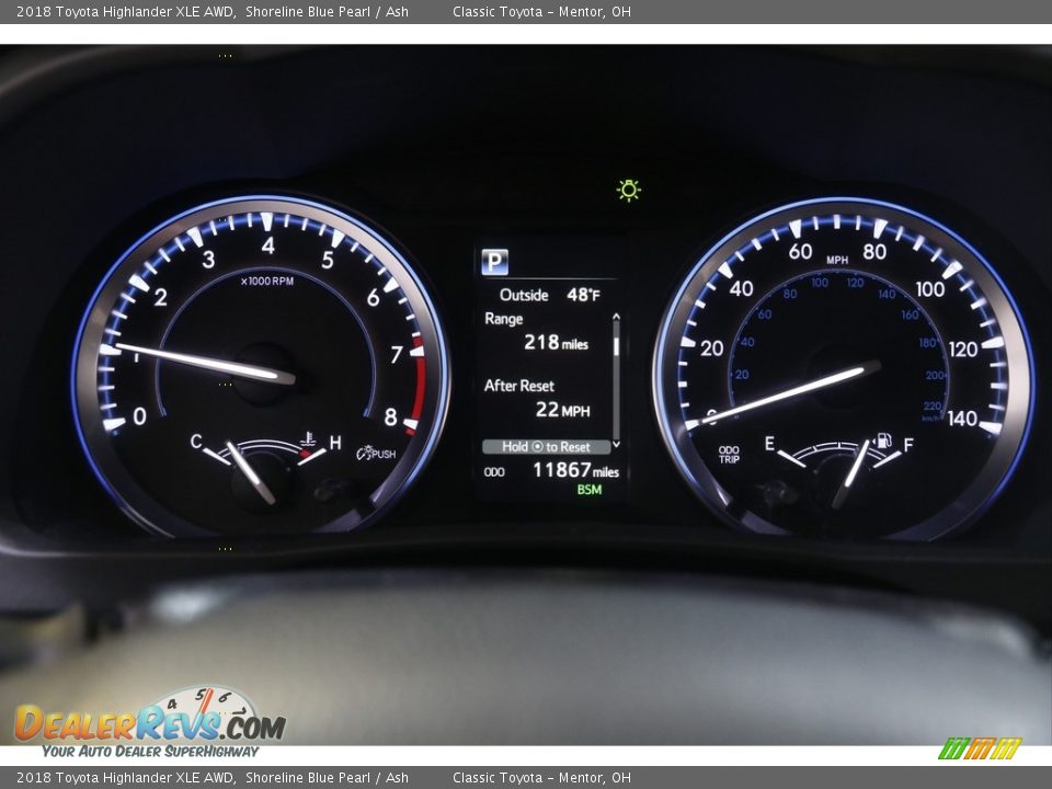 2018 Toyota Highlander XLE AWD Shoreline Blue Pearl / Ash Photo #8