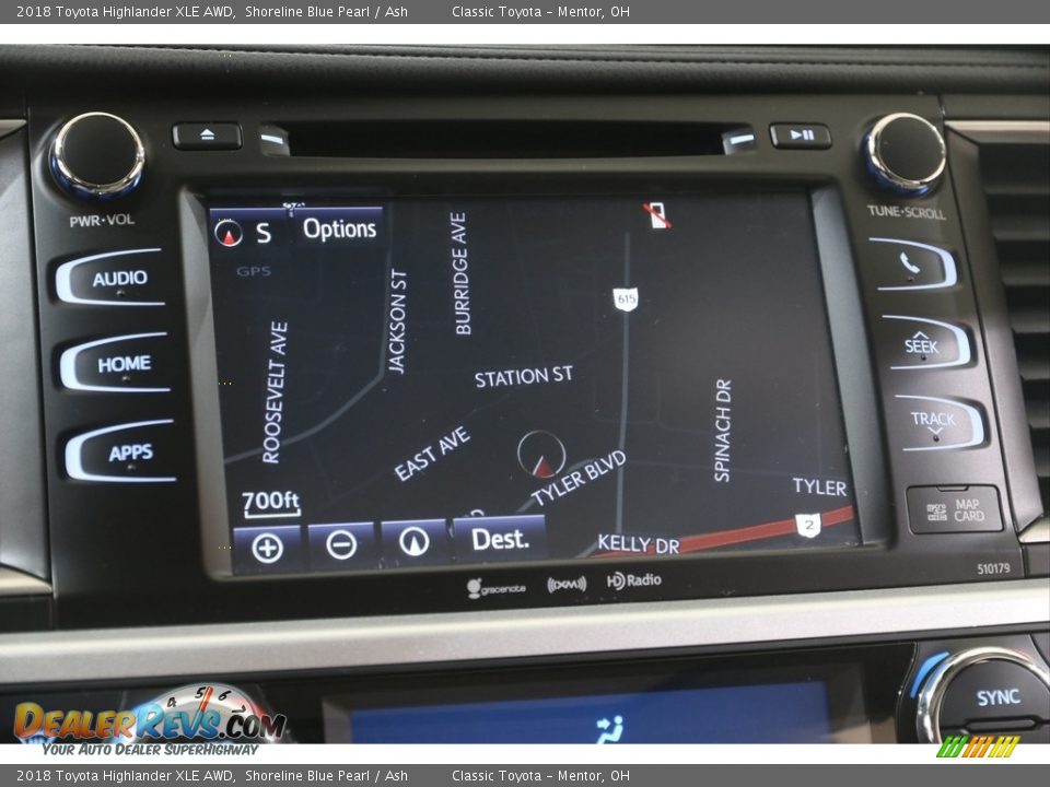 2018 Toyota Highlander XLE AWD Shoreline Blue Pearl / Ash Photo #10