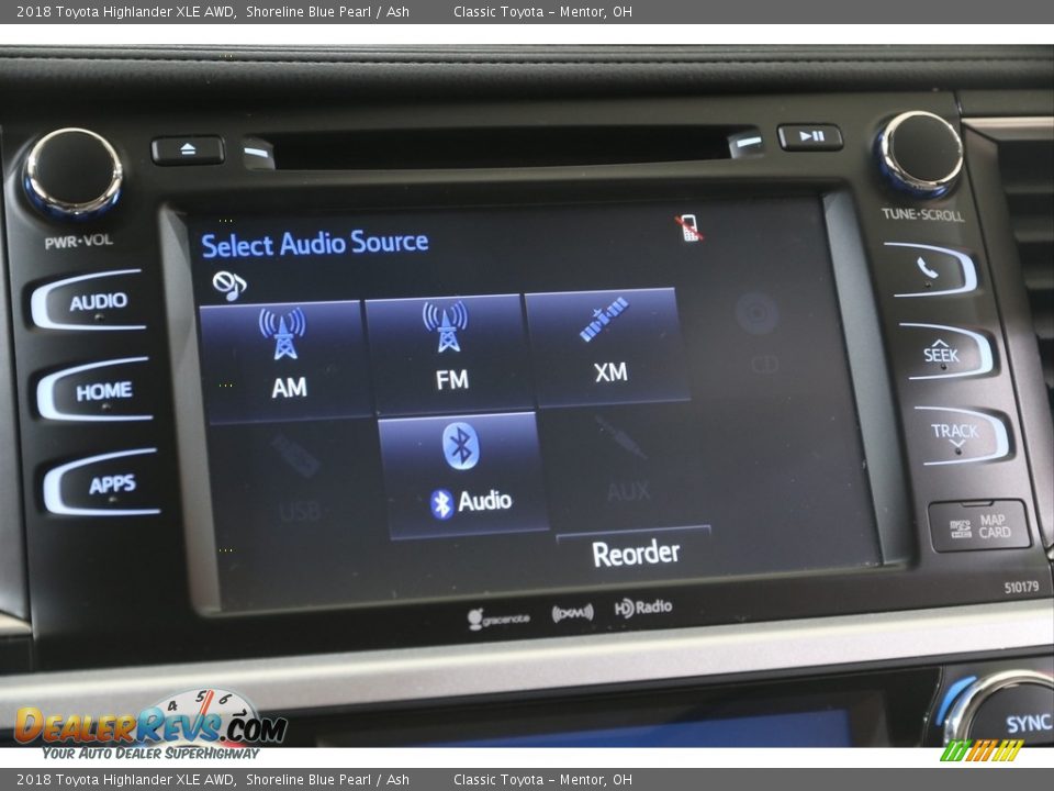 2018 Toyota Highlander XLE AWD Shoreline Blue Pearl / Ash Photo #12