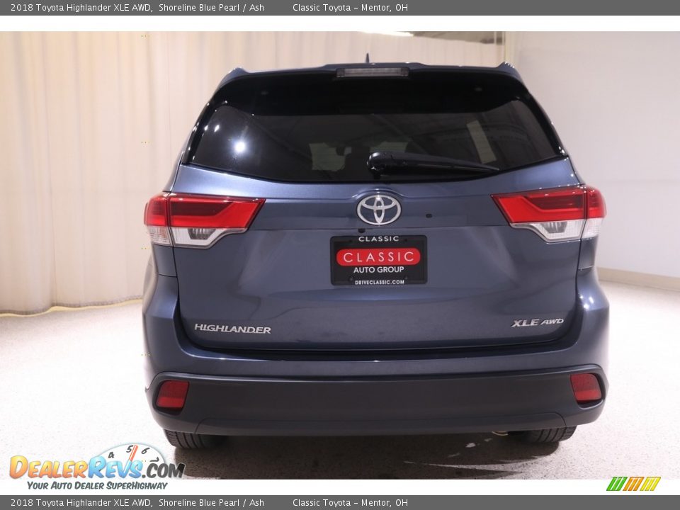2018 Toyota Highlander XLE AWD Shoreline Blue Pearl / Ash Photo #20