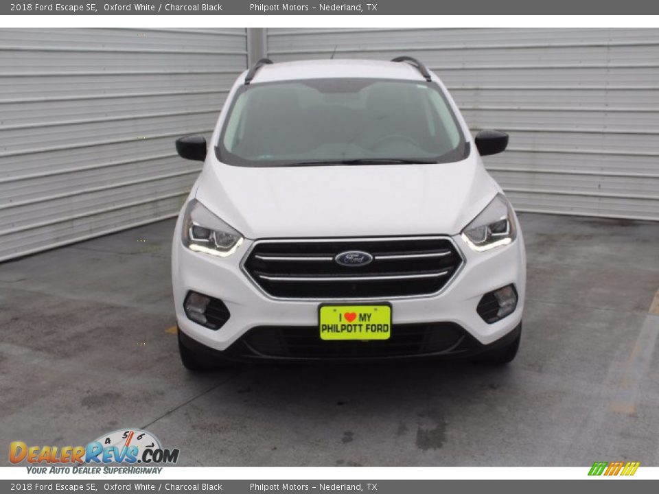 2018 Ford Escape SE Oxford White / Charcoal Black Photo #3