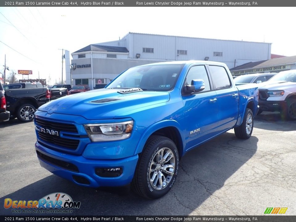 2021 Ram 1500 Laramie Crew Cab 4x4 Hydro Blue Pearl / Black Photo #1