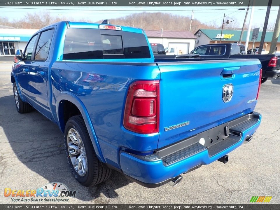 2021 Ram 1500 Laramie Crew Cab 4x4 Hydro Blue Pearl / Black Photo #4