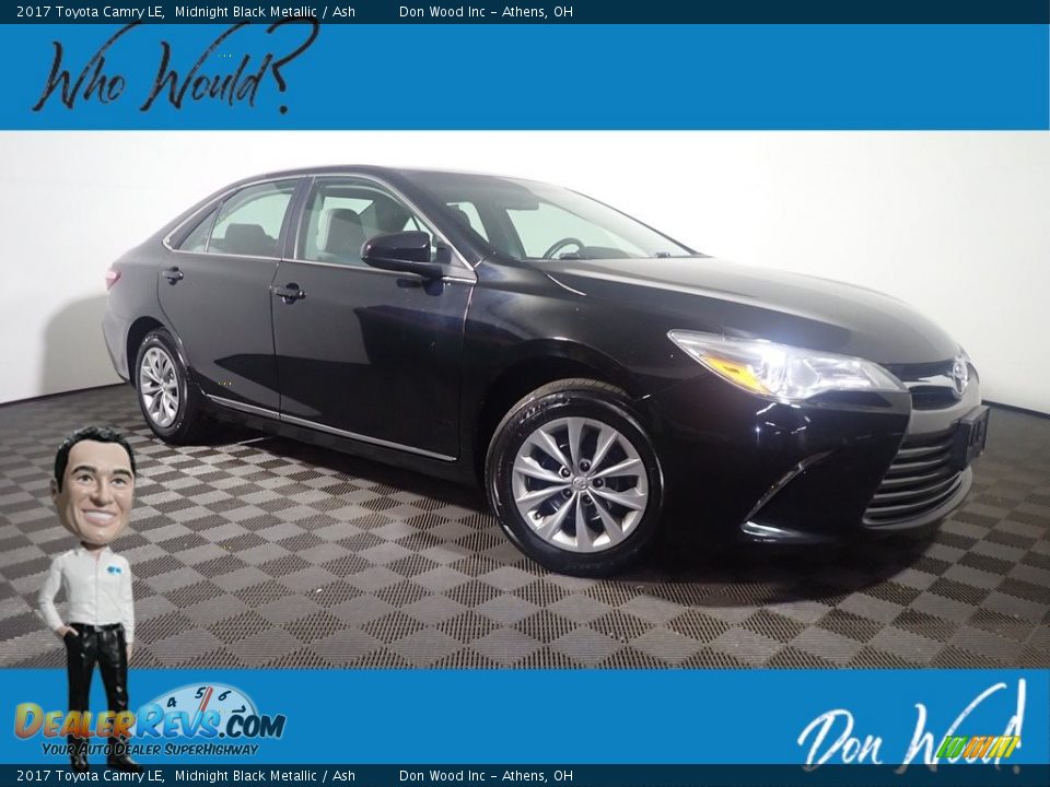 2017 Toyota Camry LE Midnight Black Metallic / Ash Photo #1