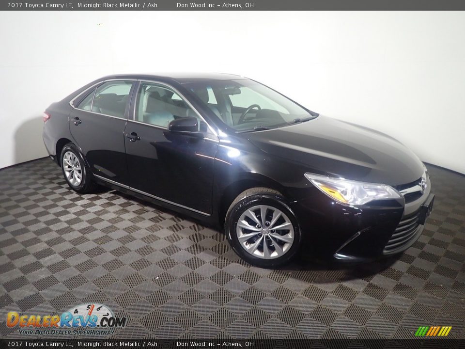 2017 Toyota Camry LE Midnight Black Metallic / Ash Photo #3