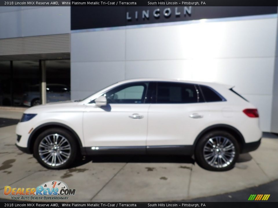 2018 Lincoln MKX Reserve AWD White Platinum Metallic Tri-Coat / Terracotta Photo #2