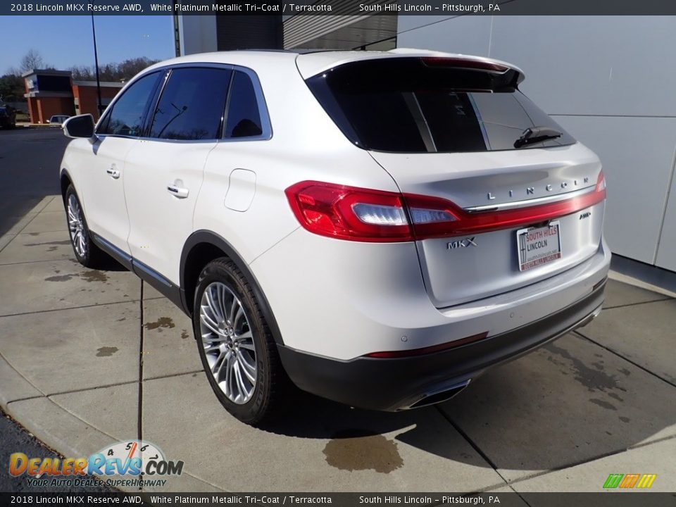 2018 Lincoln MKX Reserve AWD White Platinum Metallic Tri-Coat / Terracotta Photo #3