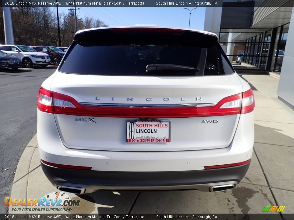 2018 Lincoln MKX Reserve AWD White Platinum Metallic Tri-Coat / Terracotta Photo #4