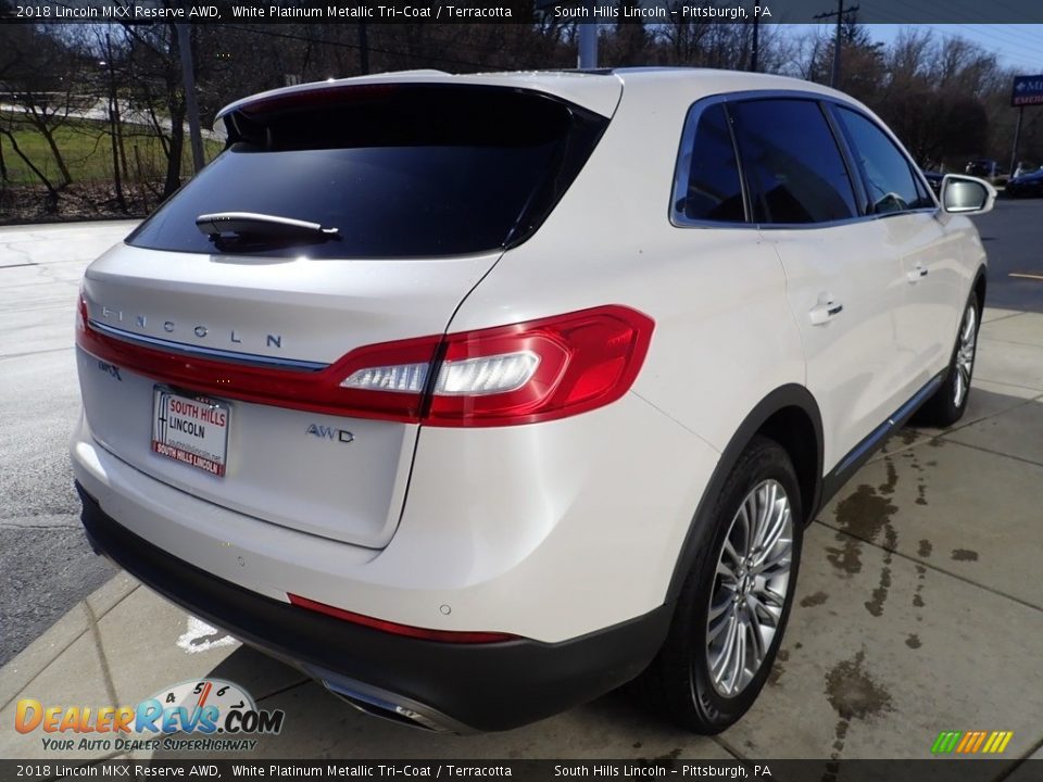 2018 Lincoln MKX Reserve AWD White Platinum Metallic Tri-Coat / Terracotta Photo #6