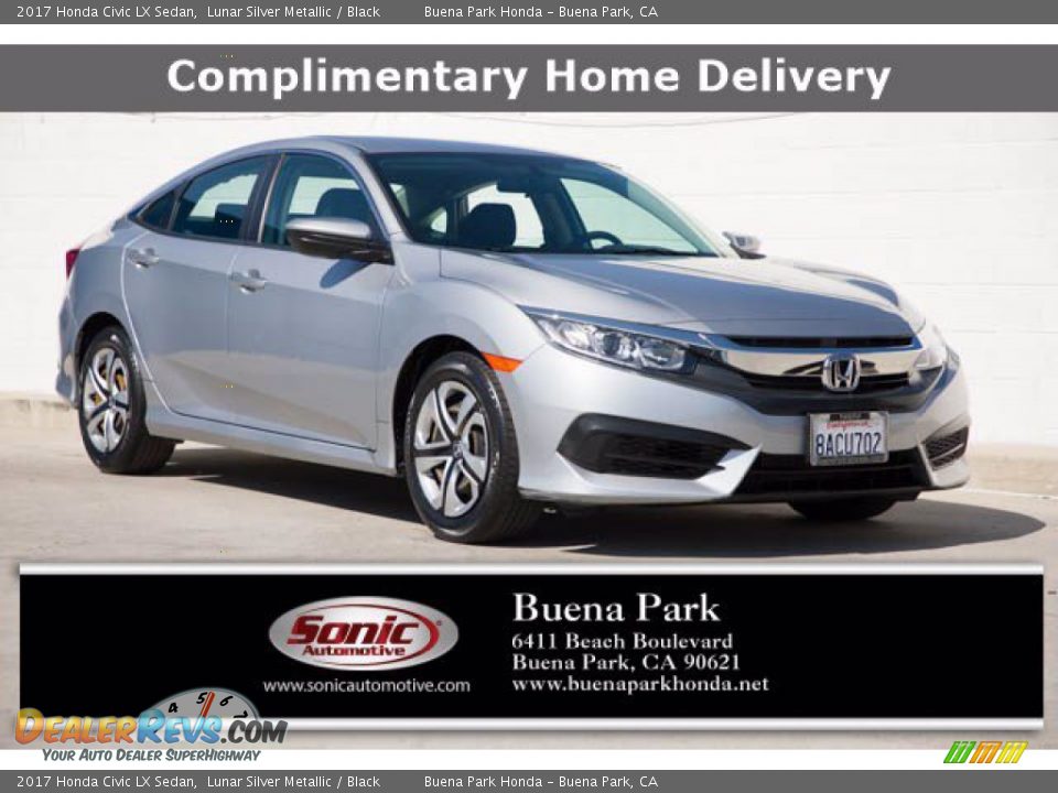 2017 Honda Civic LX Sedan Lunar Silver Metallic / Black Photo #1
