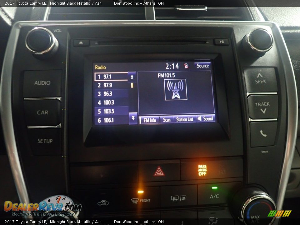 2017 Toyota Camry LE Midnight Black Metallic / Ash Photo #26