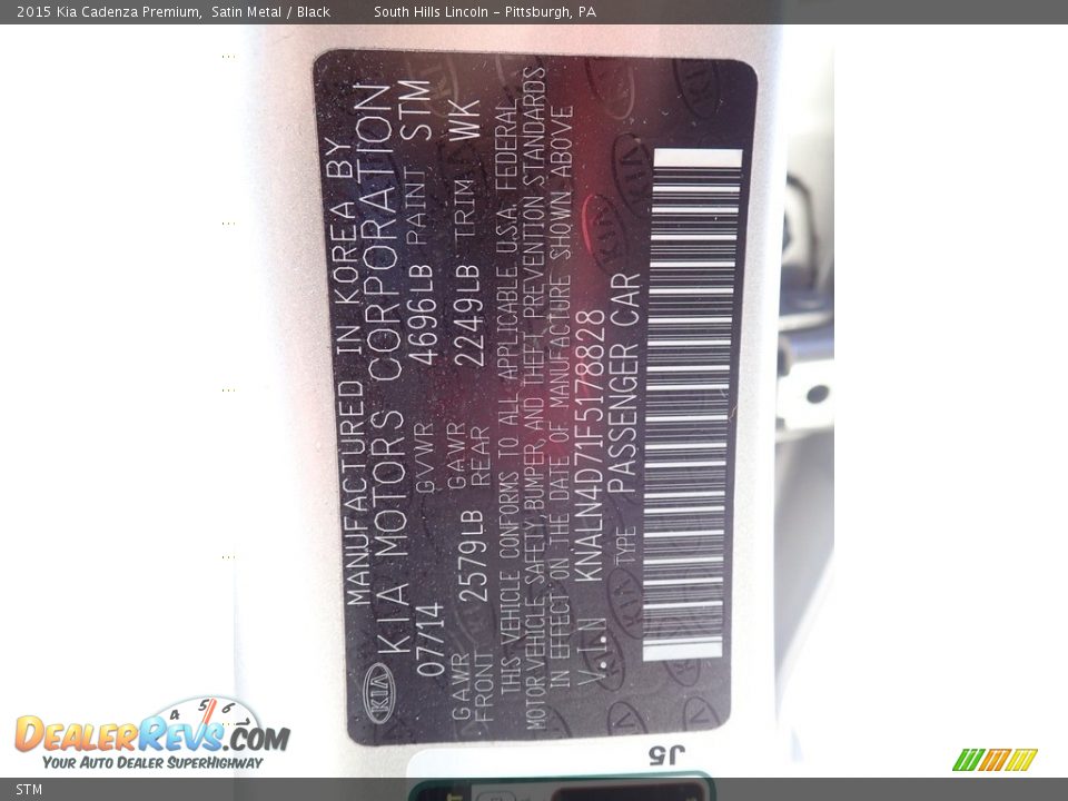 Kia Color Code STM Satin Metal