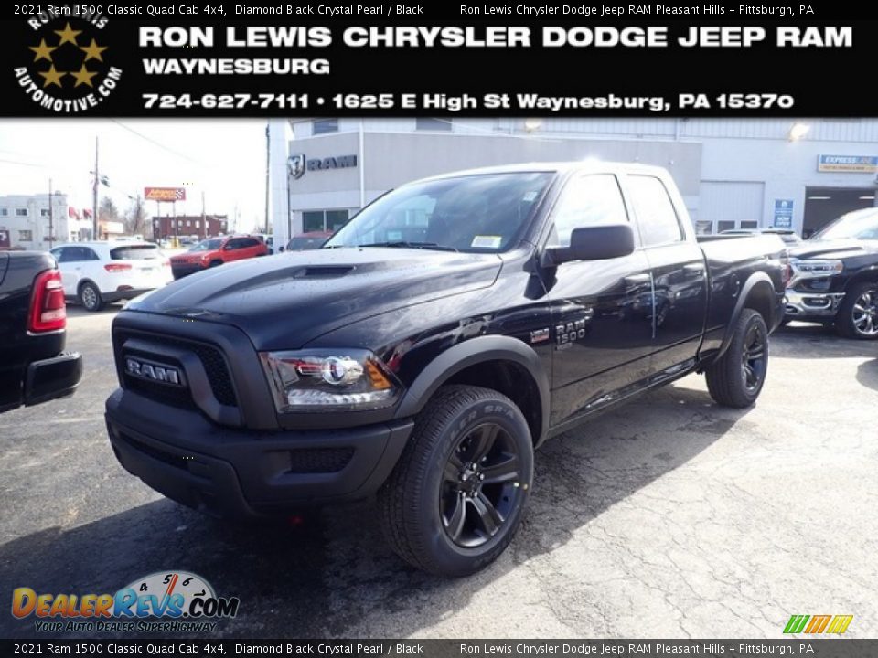 2021 Ram 1500 Classic Quad Cab 4x4 Diamond Black Crystal Pearl / Black Photo #1