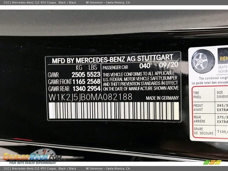 2021 Mercedes-Benz CLS 450 Coupe Black / Black Photo #33