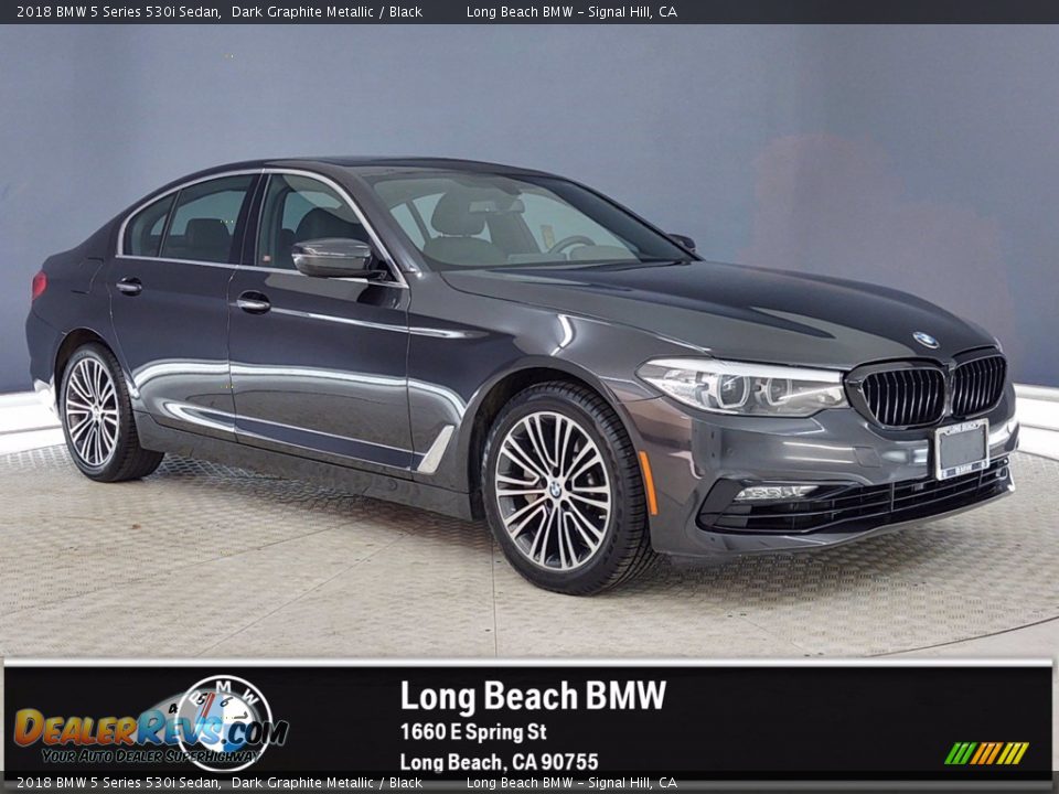 2018 BMW 5 Series 530i Sedan Dark Graphite Metallic / Black Photo #1