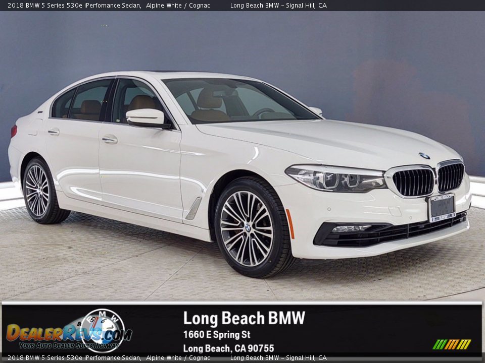 2018 BMW 5 Series 530e iPerfomance Sedan Alpine White / Cognac Photo #1