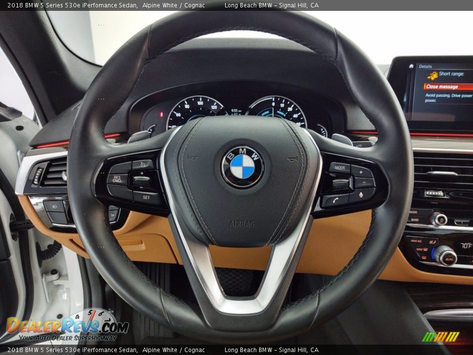 2018 BMW 5 Series 530e iPerfomance Sedan Alpine White / Cognac Photo #18