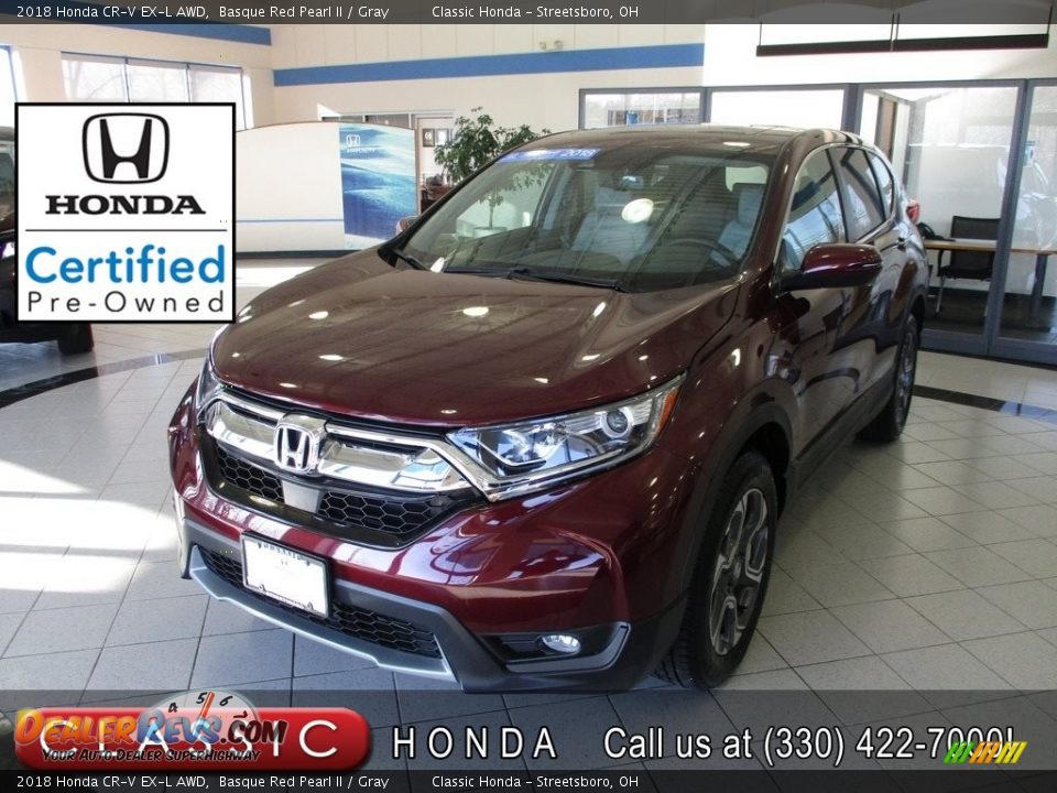 2018 Honda CR-V EX-L AWD Basque Red Pearl II / Gray Photo #1