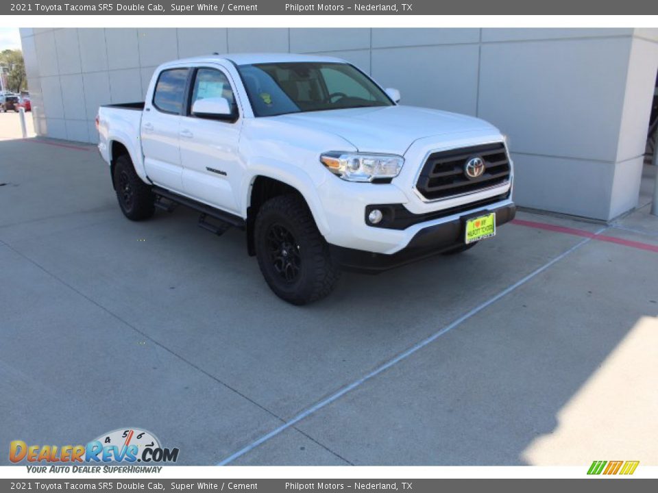 2021 Toyota Tacoma SR5 Double Cab Super White / Cement Photo #2