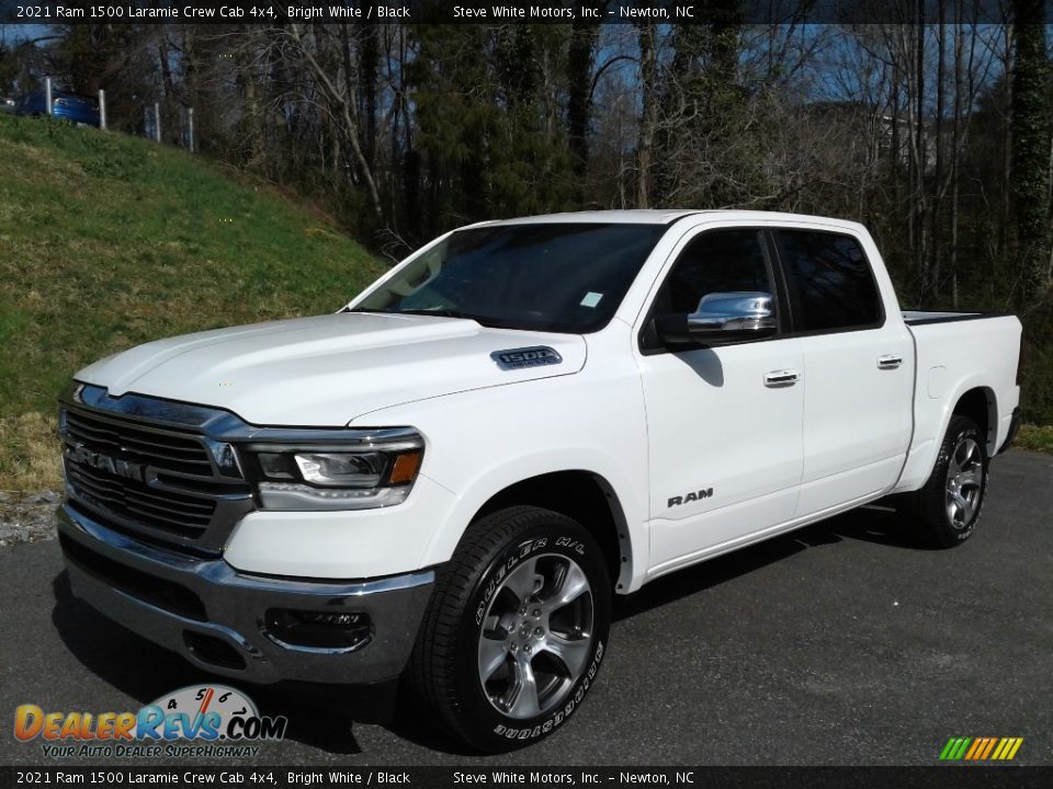 2021 Ram 1500 Laramie Crew Cab 4x4 Bright White / Black Photo #2