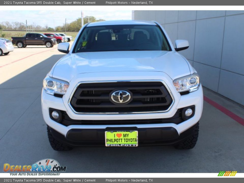 2021 Toyota Tacoma SR5 Double Cab Super White / Cement Photo #3