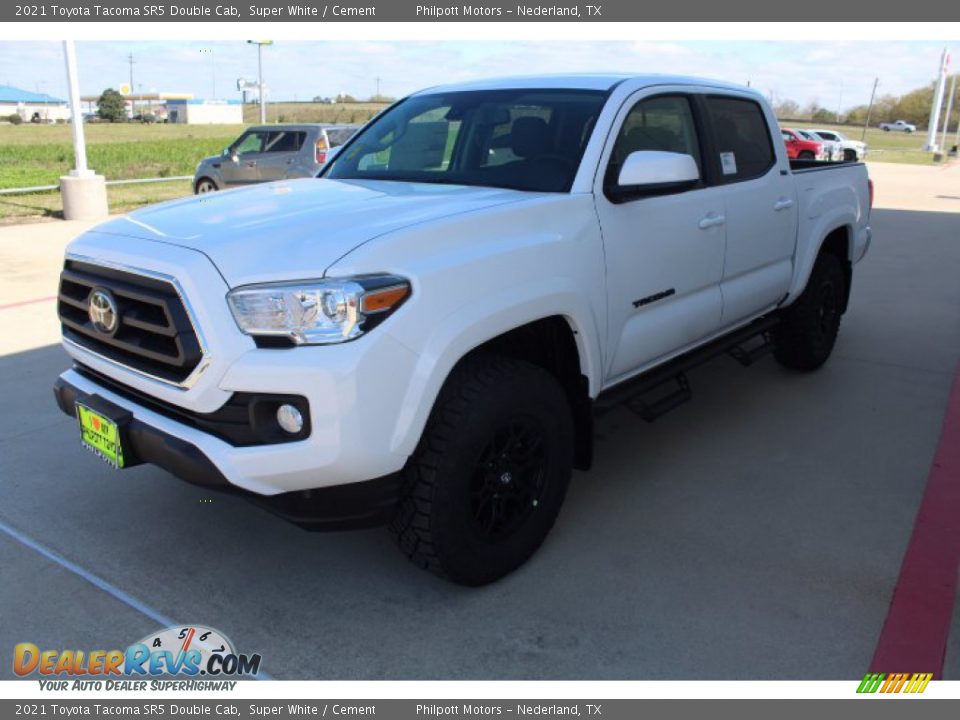 2021 Toyota Tacoma SR5 Double Cab Super White / Cement Photo #4