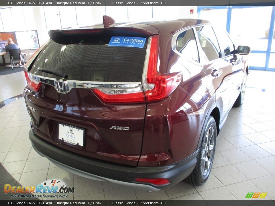 2018 Honda CR-V EX-L AWD Basque Red Pearl II / Gray Photo #7