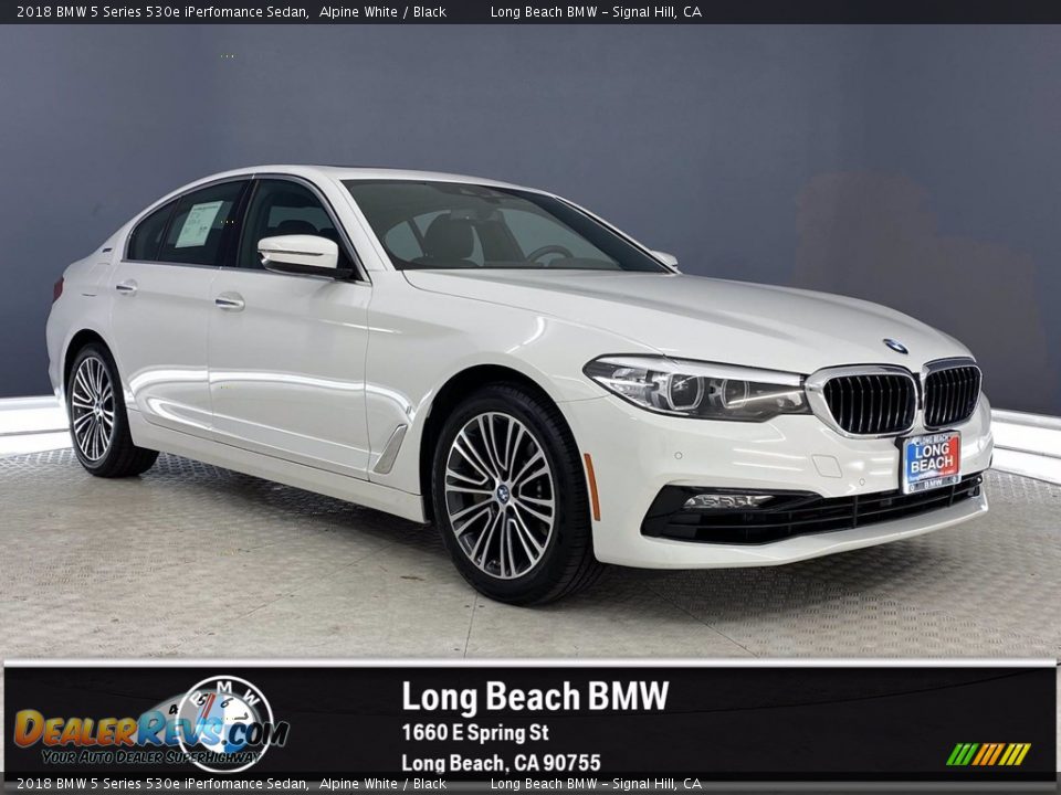 2018 BMW 5 Series 530e iPerfomance Sedan Alpine White / Black Photo #1