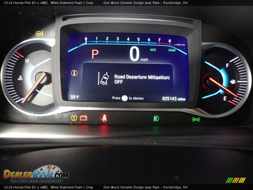 2019 Honda Pilot EX-L AWD White Diamond Pearl / Gray Photo #12