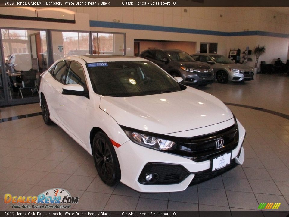 2019 Honda Civic EX Hatchback White Orchid Pearl / Black Photo #3