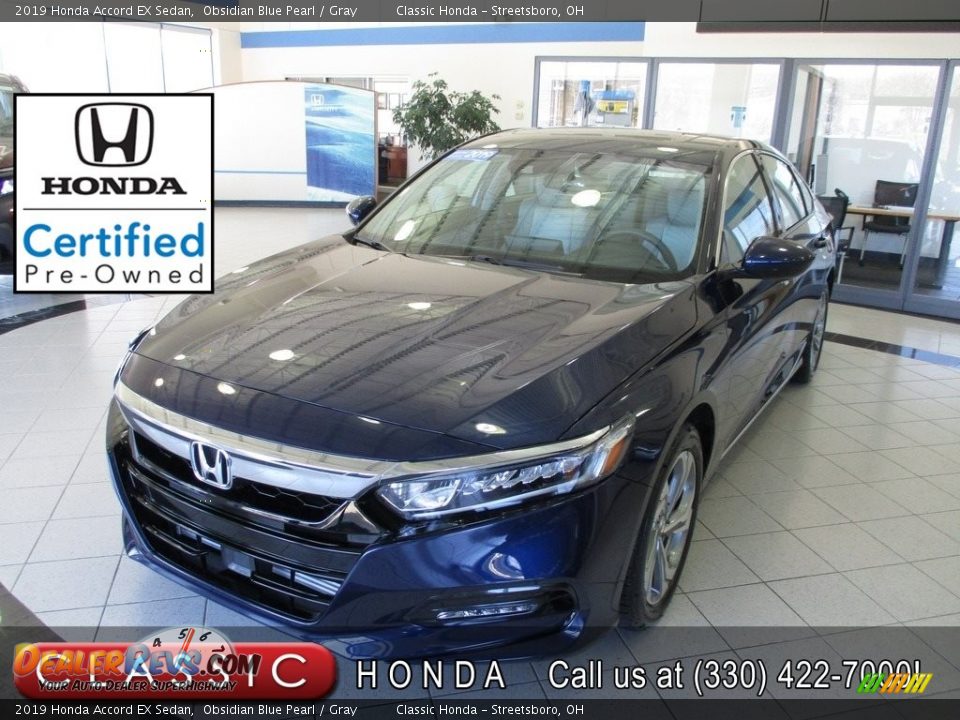 2019 Honda Accord EX Sedan Obsidian Blue Pearl / Gray Photo #1