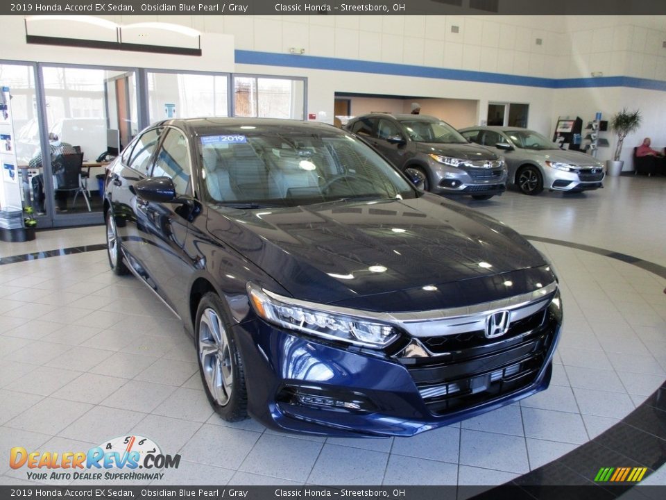 2019 Honda Accord EX Sedan Obsidian Blue Pearl / Gray Photo #3