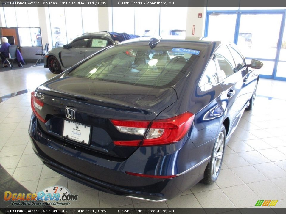 2019 Honda Accord EX Sedan Obsidian Blue Pearl / Gray Photo #7