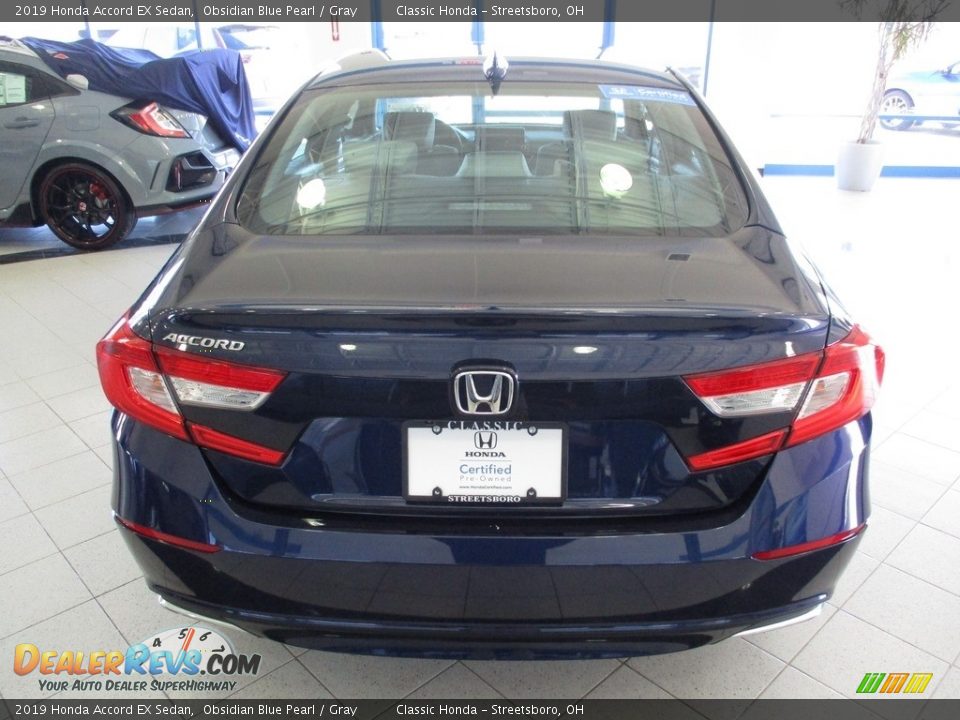 2019 Honda Accord EX Sedan Obsidian Blue Pearl / Gray Photo #8
