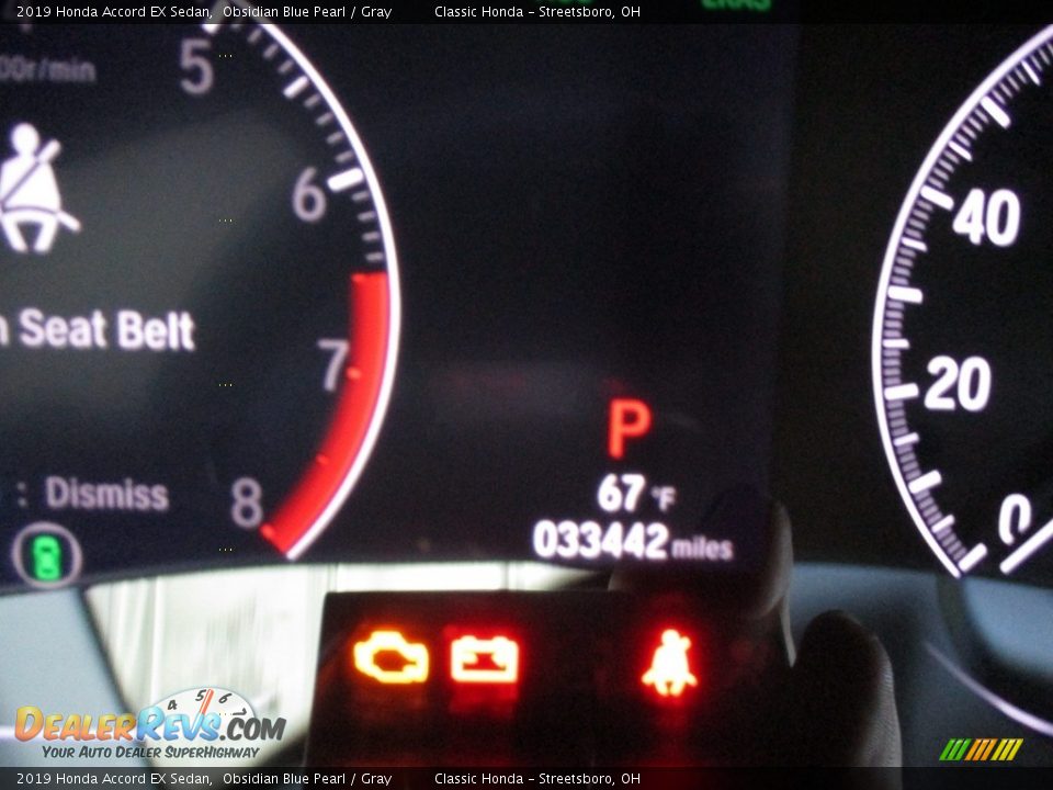 2019 Honda Accord EX Sedan Obsidian Blue Pearl / Gray Photo #28