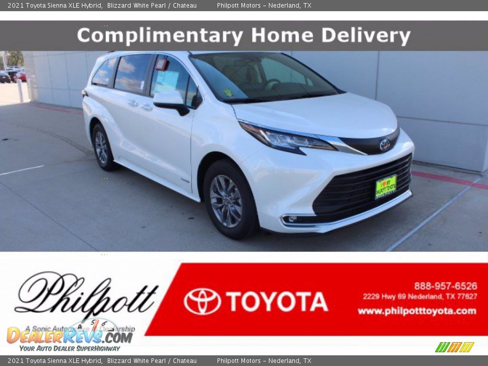 2021 Toyota Sienna XLE Hybrid Blizzard White Pearl / Chateau Photo #1