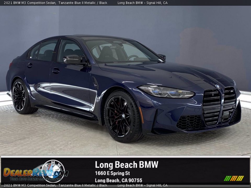 2021 BMW M3 Competition Sedan Tanzanite Blue II Metallic / Black Photo #1