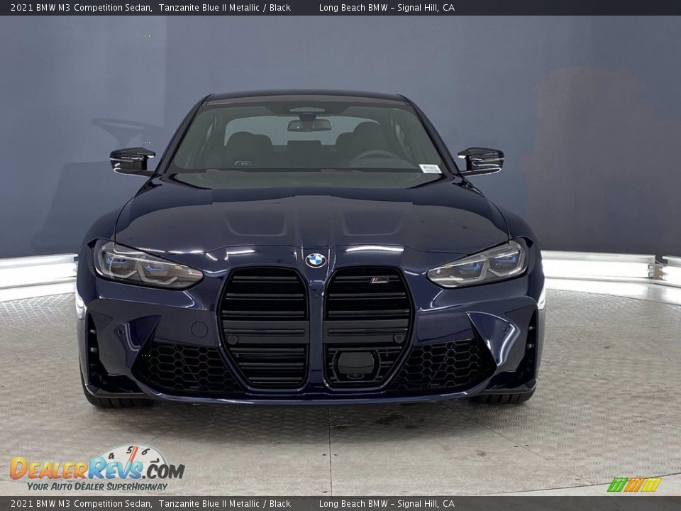 2021 BMW M3 Competition Sedan Tanzanite Blue II Metallic / Black Photo #2