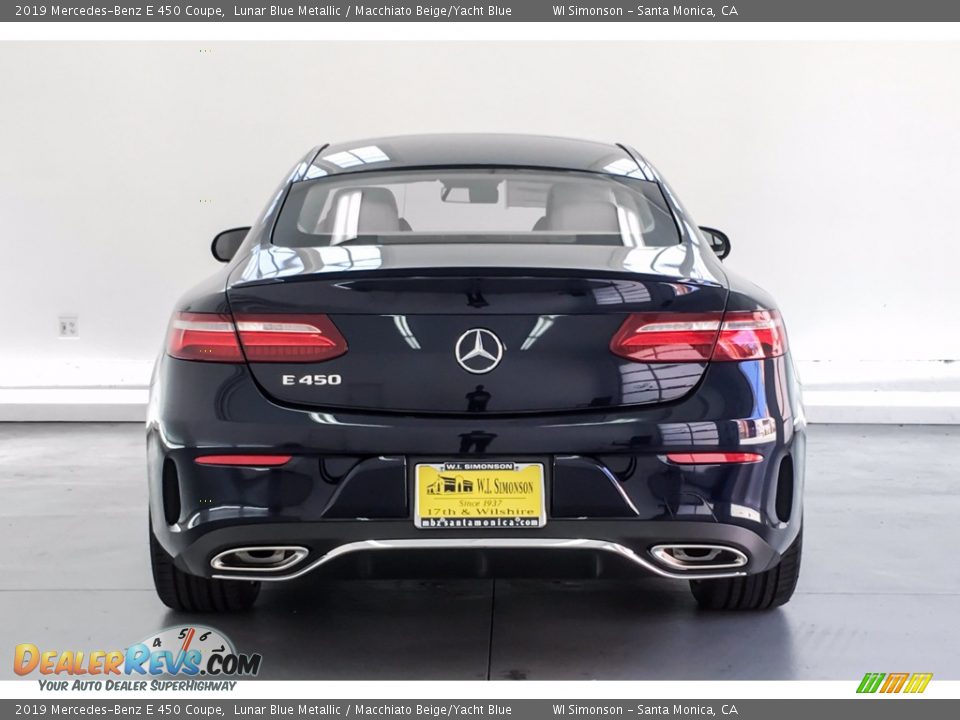 2019 Mercedes-Benz E 450 Coupe Lunar Blue Metallic / Macchiato Beige/Yacht Blue Photo #3