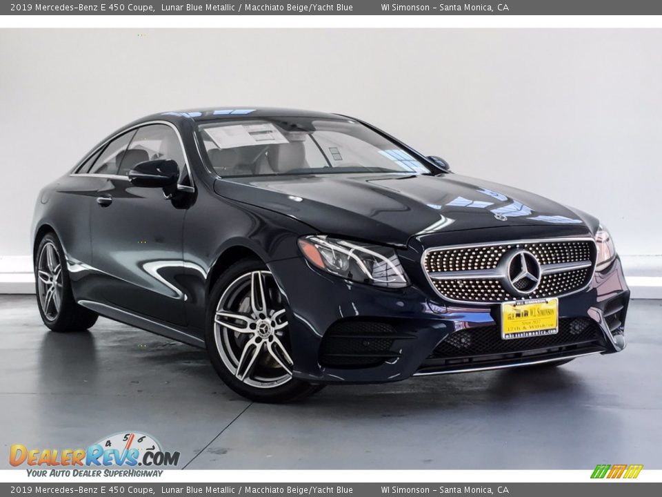 2019 Mercedes-Benz E 450 Coupe Lunar Blue Metallic / Macchiato Beige/Yacht Blue Photo #12