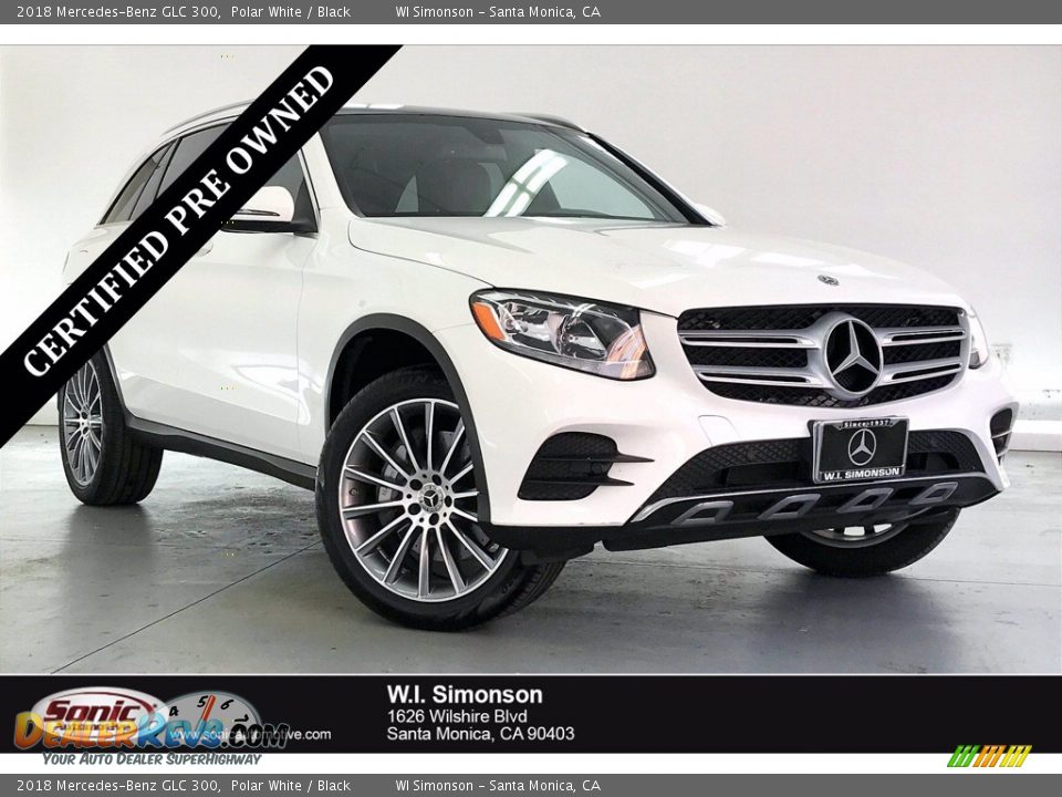 2018 Mercedes-Benz GLC 300 Polar White / Black Photo #1