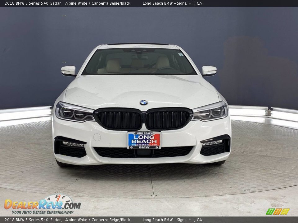 2018 BMW 5 Series 540i Sedan Alpine White / Canberra Beige/Black Photo #2