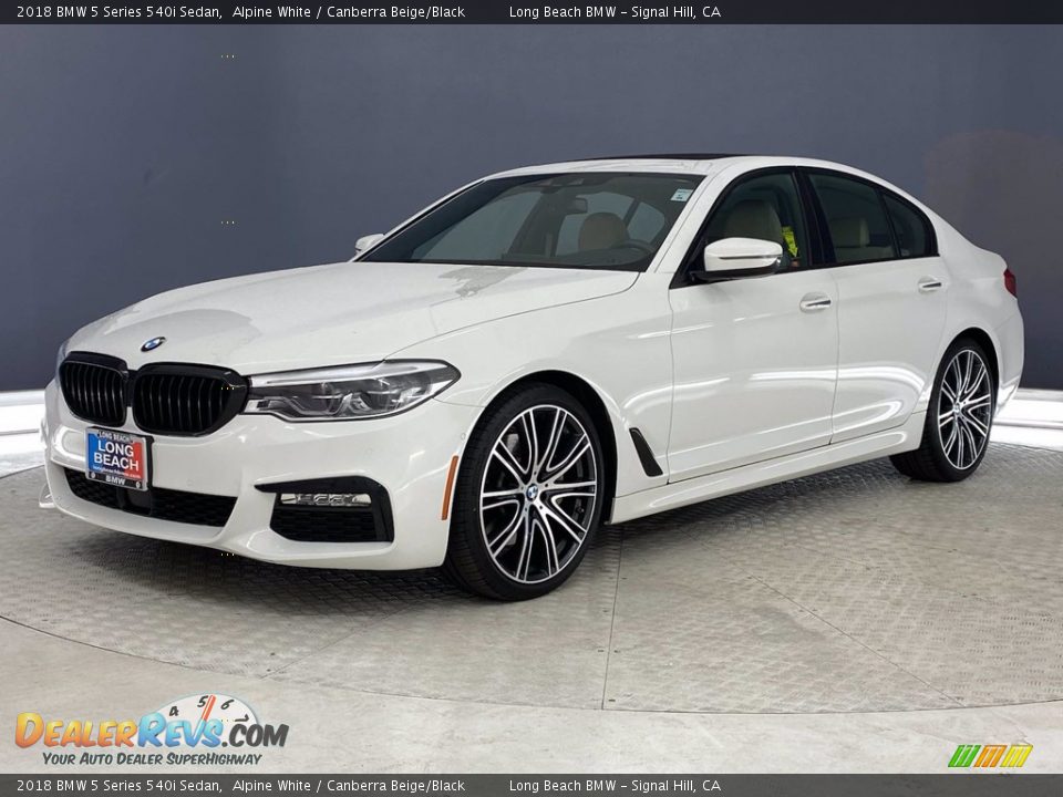 2018 BMW 5 Series 540i Sedan Alpine White / Canberra Beige/Black Photo #3