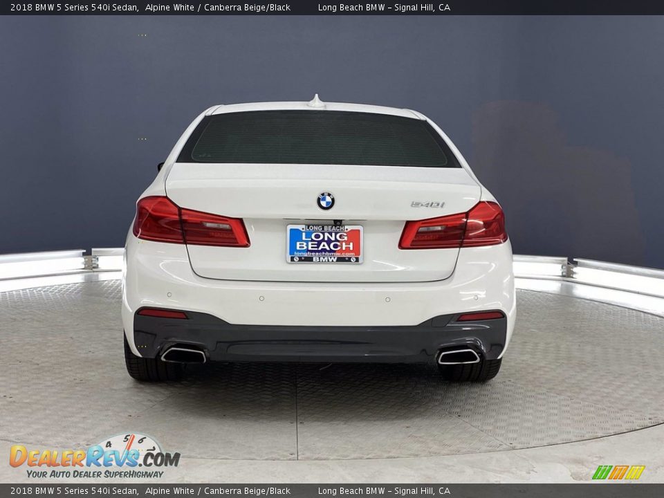 2018 BMW 5 Series 540i Sedan Alpine White / Canberra Beige/Black Photo #4